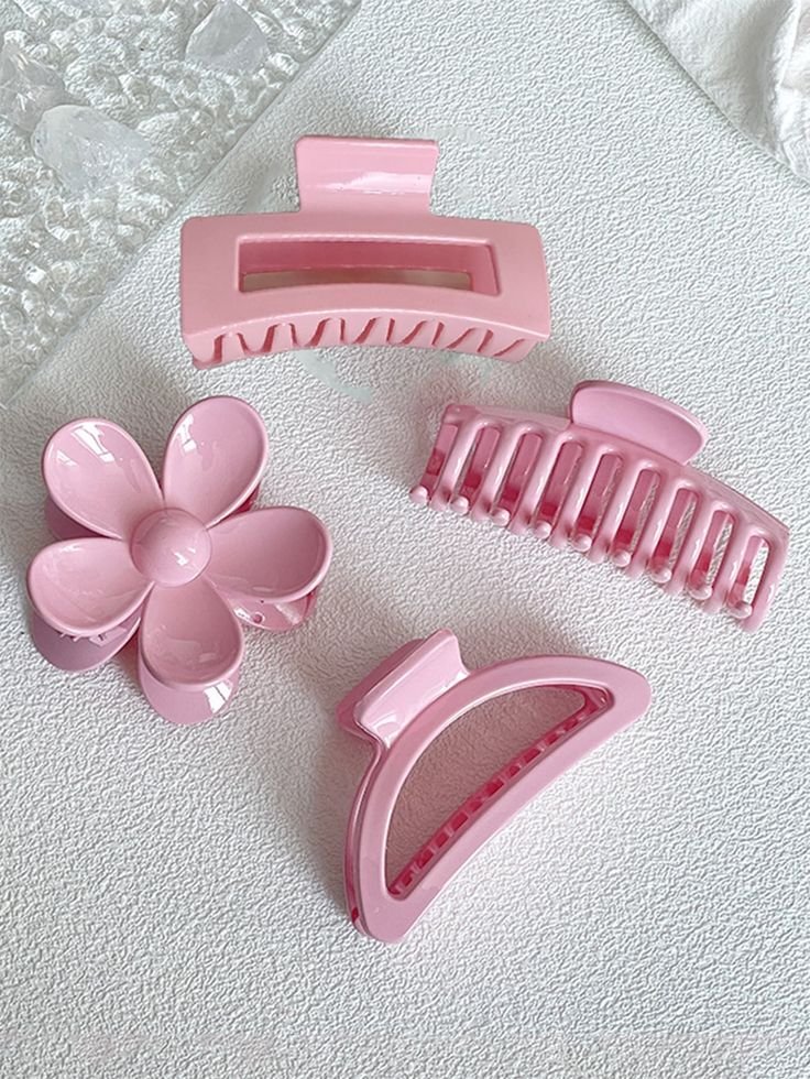 4pcs_set Sweet Pink Style New Design Hair Claw Clip